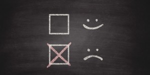 Smiley or Sad Checkboxes on Blackboard - Chalkboard